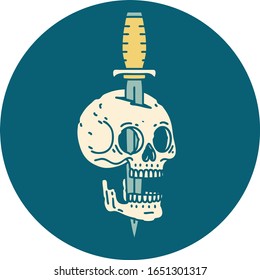 iconic tattoo style image of a skull