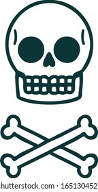 iconic tattoo style image of a skull