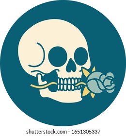 iconic tattoo style image of a skull