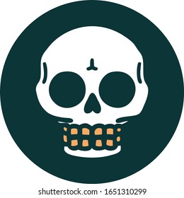 iconic tattoo style image of a skull