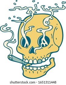 imagen de un cráneo al estilo tatuaje icónico
