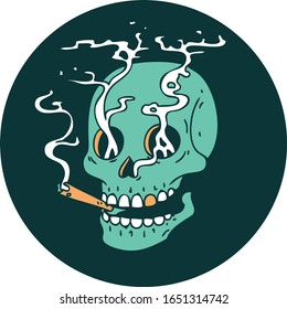 iconic tattoo style image of a skull