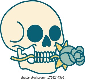 iconic tattoo style image of a skull