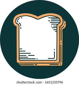 ikonisches Tätowierungsbild einer Scheibe Brot