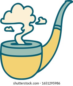 iconic tattoo style image of a smokers pipe