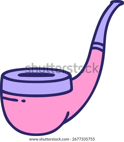 iconic tattoo style image of a smokers pipe in bright neon color