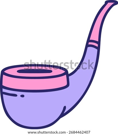iconic tattoo style image of a smokers pipe in bright neon color