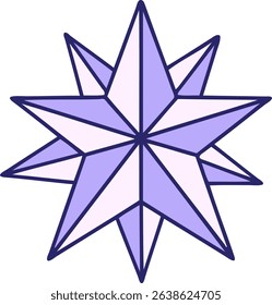 iconic tattoo style image of a star in bright neon colors