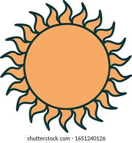 iconic tattoo style image of a sun