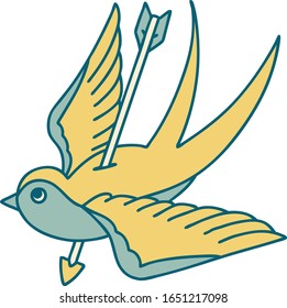 iconic tattoo style image of a swallow