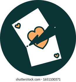 iconic tattoo style image of a torn card