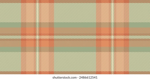 Iconic texture plaid vector, cover pattern seamless tartan. Rural check background textile fabric in orange and pastel colors palette.
