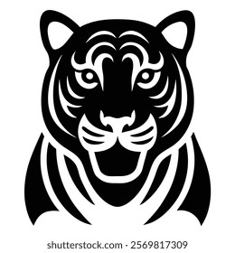 Iconic Tiger Face Silhouette for Unique Designs