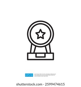 Iconic trophy symbolizing achievement and success in competitions representing victory and recognition with shining star design conveying prestige and honor.