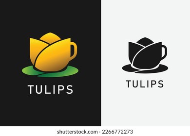Iconic tulips flower cup pictorial logo.
Very good for product logos, packaging, brands, cafes, beverage product logos, etc.