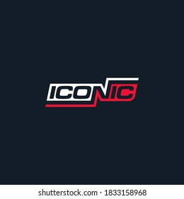 iconic typography logo red white