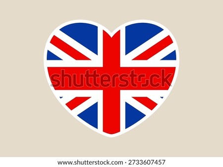 Iconic Union Jack Flag Beautifully Designed in a Heart Shape, Symbolizing British Love and Patriotism.