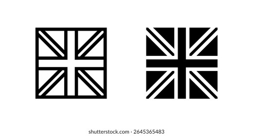 Iconic United Kingdom flag icon set representing British nationality and national pride. Perfect for patriotism, country, and international themes.
