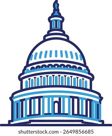 The iconic United States Capitol Building, with its distinctive dome, stands as a symbol of American government and a landmark in Washington DC