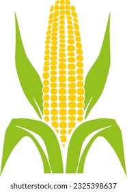 Iconic vector silhouette symbolizing a ripe corn cob