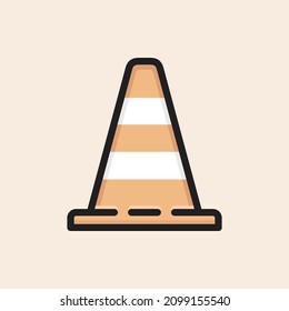 Iconic vector traffic and sport orange and white cone. Ready to use in multiple projects like websites, apps, shops, videos, games, sport equipment, marketing among others.