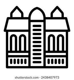 Iconic Vienna building icon outline vector. Viennese architecture. Cultural mansion edifice