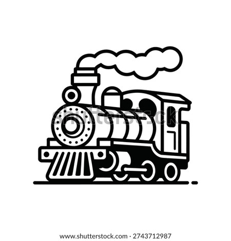 Iconic vintage steam train in motion with smoke