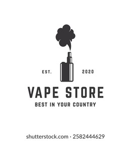 Iconic vintage vape and smoke logo.Logo for business, vape shop and badge.