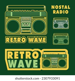 Ikonisches Vintage-Vektordesign eines klassischen Radios. Anpassbare Farben für eine individuelle Note. Perfekt für Poster, Illustrationen und dope Merchandise mit nostalgischer Optik.