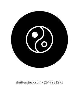 O icônico símbolo yin e yang de equilíbrio e harmonia, representando dualismo e interconectividade com forças contrastantes