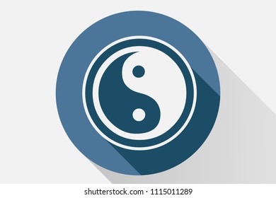 Icono azul del yin yang.