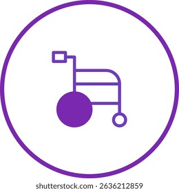 Iconographic representation of a wheelchair offering assistance and accessibility