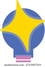 Elemento de diseño de bombilla de chispa iconográfica; azul, amarillo, rosa
