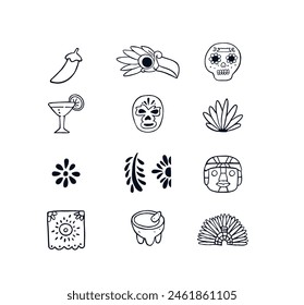Iconos culturales de México. Mexican icons"
