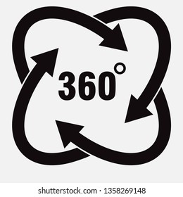 icons 360 degree rotation, degree of rotation, angle indicator, rotation indicator, vector image