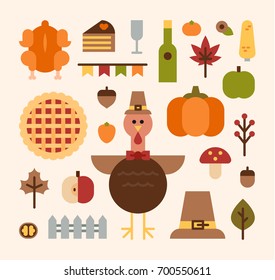 Icons about autumn vector illustration flat design