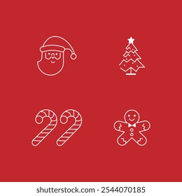 Icons  about Christmas. Holidays events. Vector 