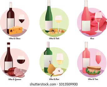 icons about wine & appetizers