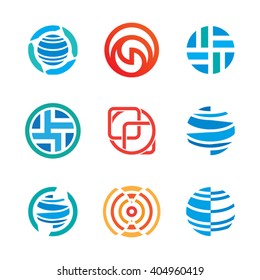 Icons abstract circle logo crest symbol