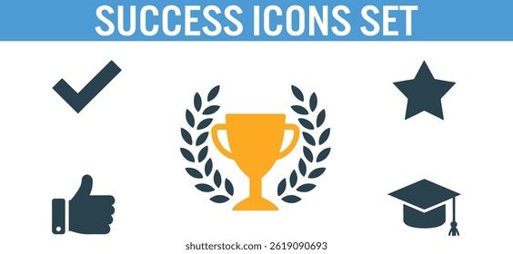 Icons of Achievement and Success vector design