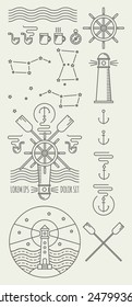 Icons for adventure in the style of flat 
