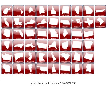 Icons of all federal states of America.