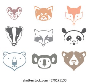 Icons animals head.