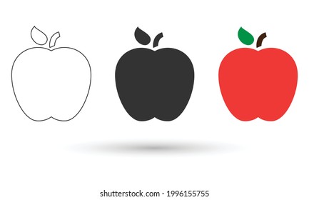 Icons of apples set illustration