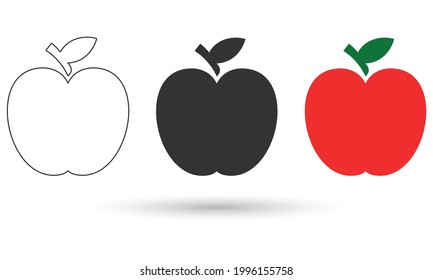 Icons of apples set illustration