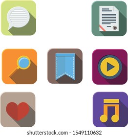 Icons for applications, video players and music