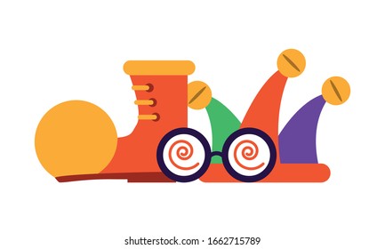 icons april fools day on white background vector illustration design