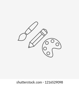 Icons artist. Vector linear icons.
