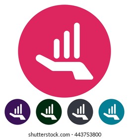 icons ascendant graph flat for Web, Mobile and business