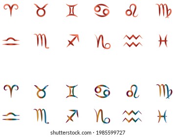 icons astrological signs of the zodiac
